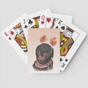 Baralho Cartões de jogo pretos doces do cão de labrador