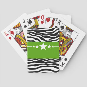 Baralho Cartões de jogo Sassy verdes da zebra da estrela