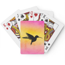 Cartões de jogo Textured aguarela do colibri