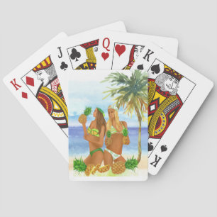 Baralho Cartões de jogo tropicais da beleza