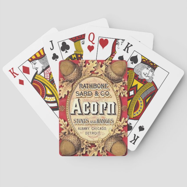 Baralho Cartões de jogo velhos do anúncio do fogão da (Verso)