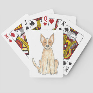 Baralho Cartões de jogo vermelhos de Heeler do cão