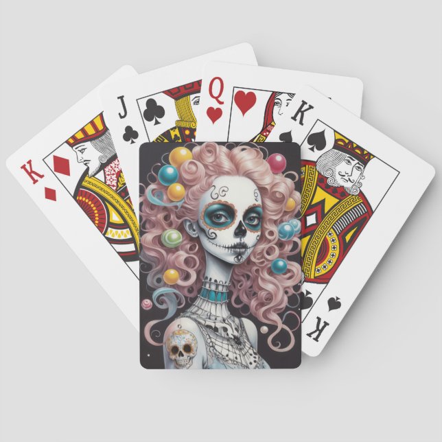 Baralho Cartões De Poker De Crânio (Verso)