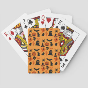 Baralho Cartões de Poker de Halloween assustadores - Preto