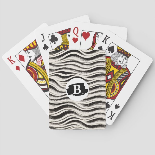 Baralho Cartões de pôquer com faixa de zebra personalizada (Verso)