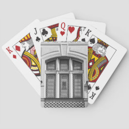 Baralho Cartões de Reprodução da Janela de Praga Preta e B