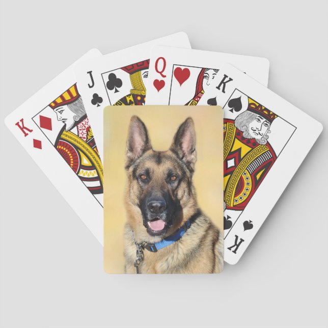 Baralho Cartões de Reprodução de Cachorros german shepherd (Verso)