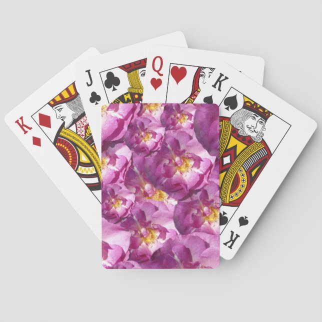 Baralho Cartões de Reprodução de Fotografias de Rosas Rosa (Verso)