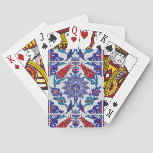 Baralho Cartões de Reprodução de Padrão do Azulejo Boho Bl