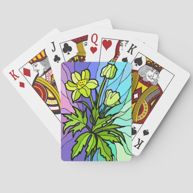 Baralho Cartões De Reprodução De Vidro De Mancha (Verso)