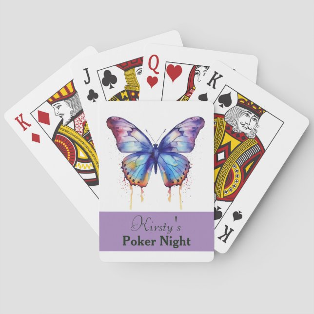 Baralho Cartões de Reprodução Personalizados da Borboleta  (Verso)
