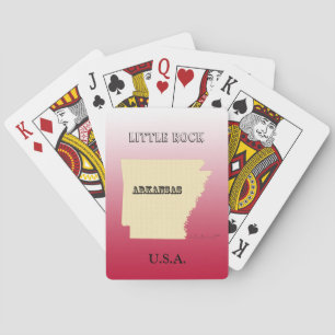 Baralho Cartões - Mapa Estatal do Arkansas com Cidade