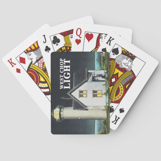 Baralho Cartões ocidentais da luz da costeleta (ilha do (Verso)