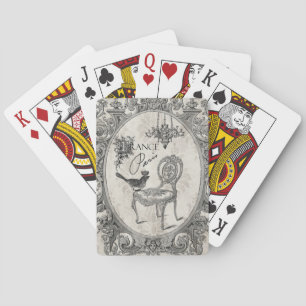 Baralho Cartões para cadeiras em francês Vintage