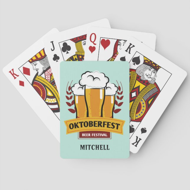 Baralho Cartões personalizados de jogo do Oktoberfest (Verso)