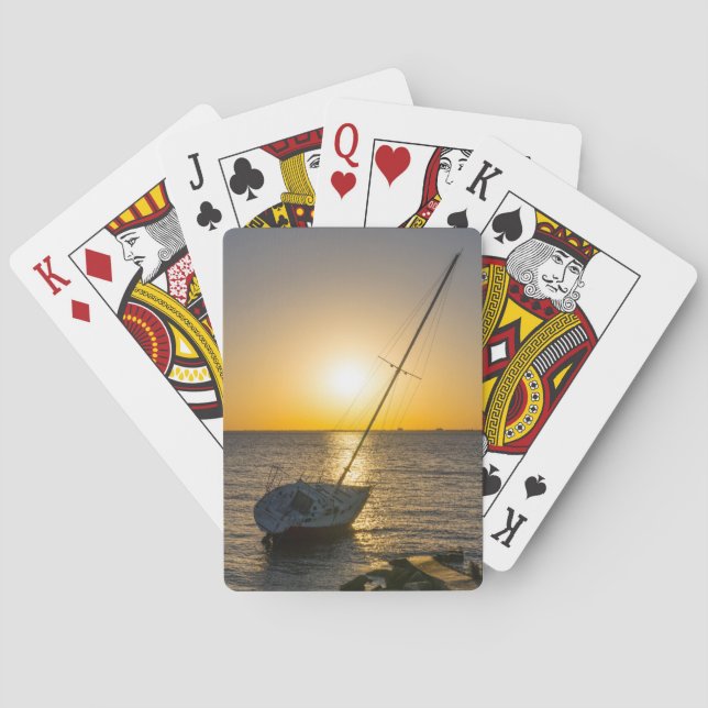 Baralho Cartões Ruptura de veleiro sunset (Verso)
