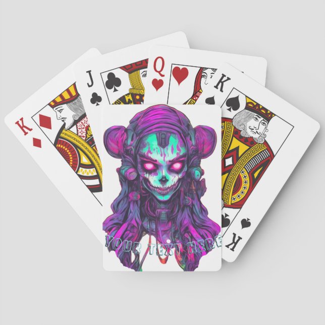 Baralho Cartões sortudos com texto de yout (Verso)