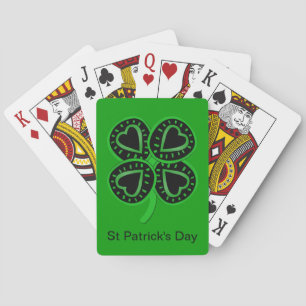 Baralho Cartões verdes de St Patrick P do coração verde