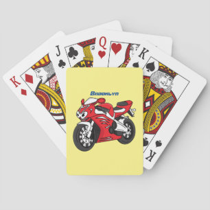 Baralho Cartografia de motocicleta vermelha-branca