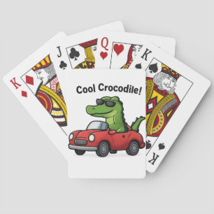 Baralho Cartoon Crocodilo legal em Óculos de sol Dirigindo