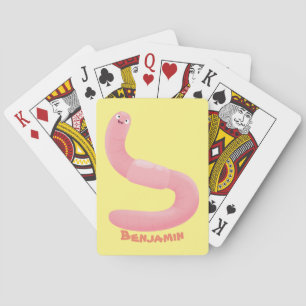 Baralho Cartoon de minhoca rosa-branca