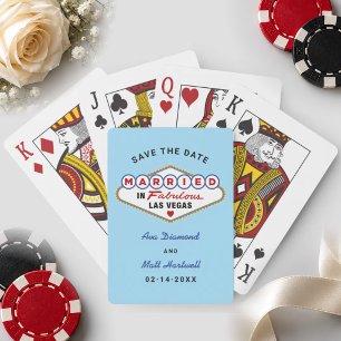 Baralho Casados em Las Vegas Azul Salve a Data