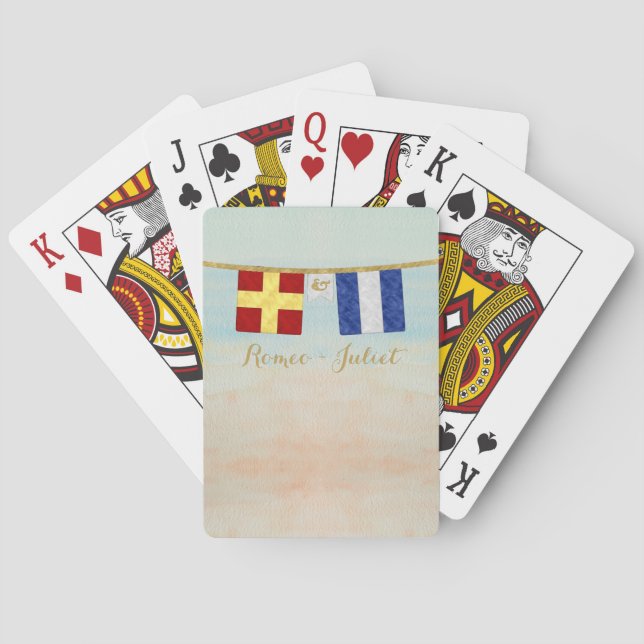 Baralho Casais Monograma Sinalizadores de Sinal Marítimo A (Verso)