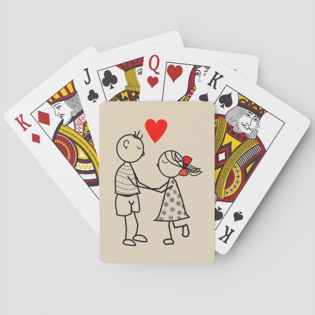 Baralho Casal Fofo Jogando Cartas (Verso)