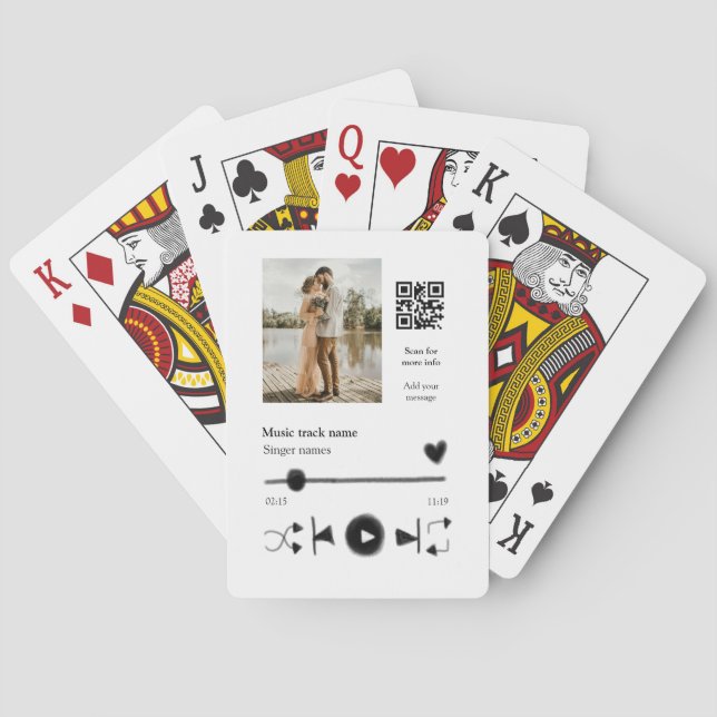 Baralho Casal personalizado do player de música (Verso)
