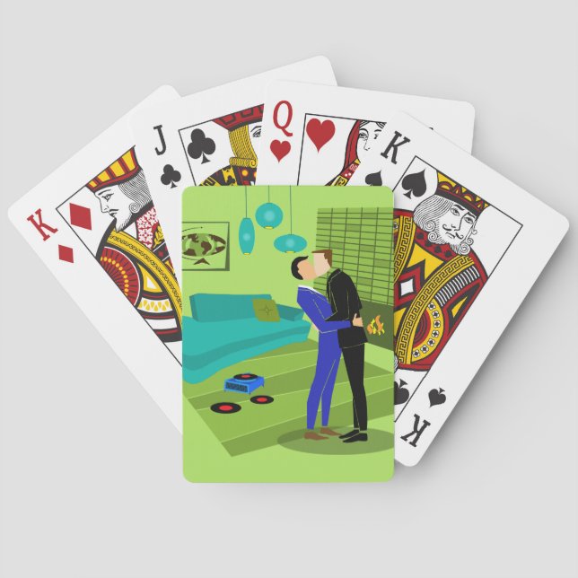 Baralho Casal Retroativo Em Cartões De Reprodução Clássico (Verso)