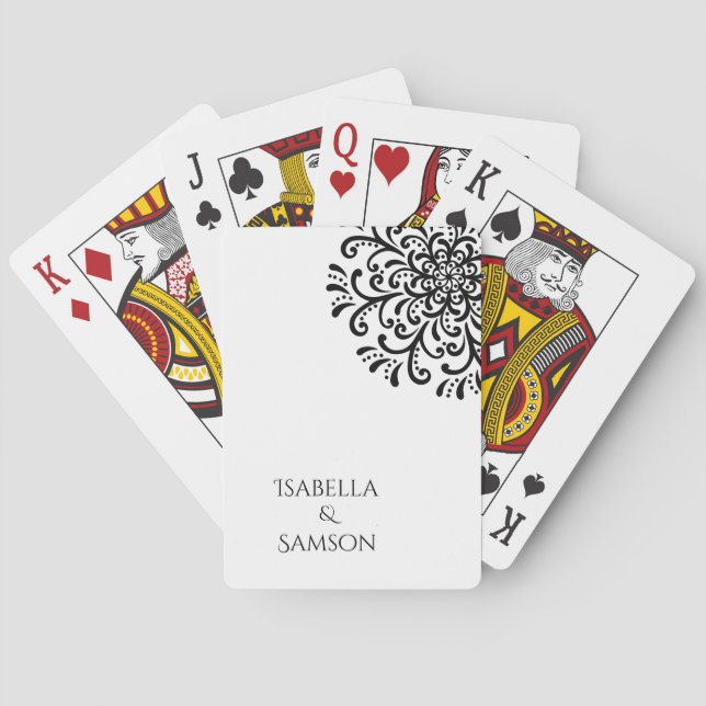 Baralho Casamento branco e preto (Verso)