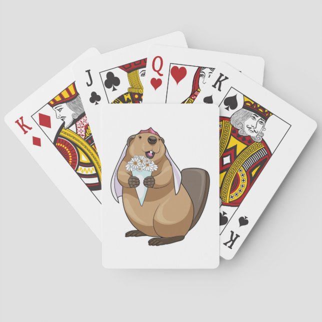 Baralho Casamento da Flor do Beaver Bride (Verso)