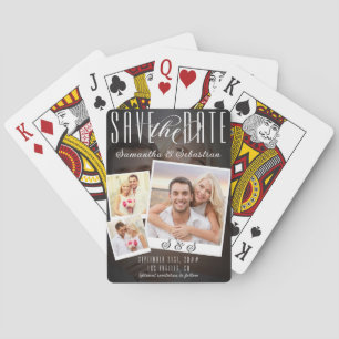 Baralho Casamento de Foto do Script Único Moderno 3 Salve