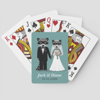 Baralho Casamento de guaxinins com texto personalizado