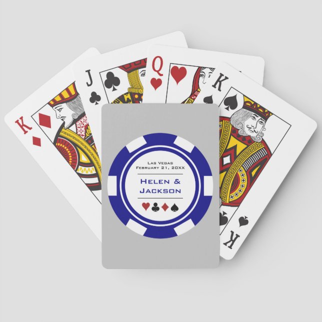 Baralho Casamento de Poker da Cinza Azul de Las Vegas (Verso)
