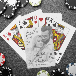 Baralho Casamento Desenhado Par Perfeito Foto