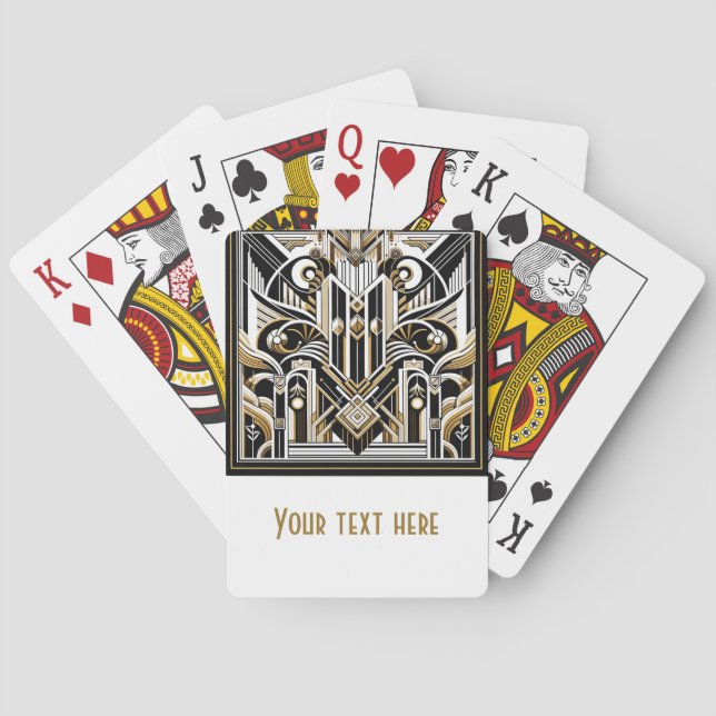 Baralho Casamento Dourado de Arte Negra Branca com Arte Es (Verso)