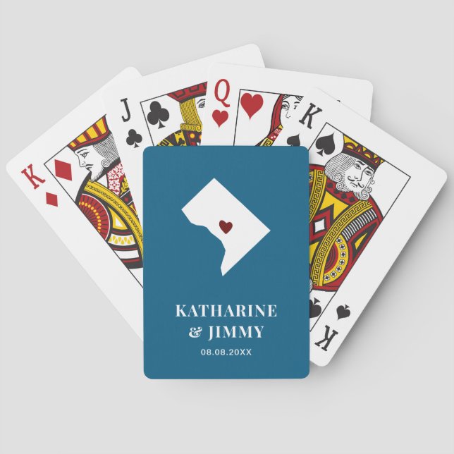 Baralho Casamento em Washington D.C. Favor do Convés de Ca (Verso)