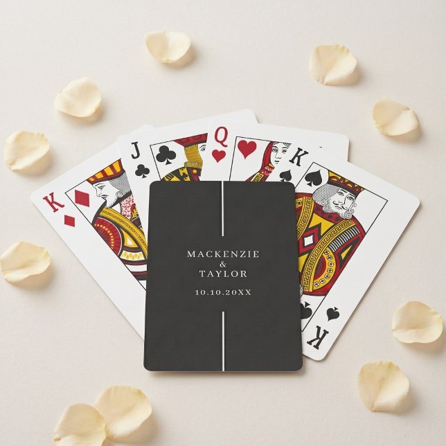 Baralho Casamento Nome Personalizado e Data (Wedding Day Newly Wed Personalized Names and Date Playing Cards by Ricaso. Wedding reception favors)