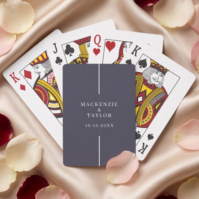 Baralho Casamento Nome Personalizado e Data (Wedding Day Newly Wed Personalized Names and Date Playing Cards by Ricaso. Wedding reception favors)