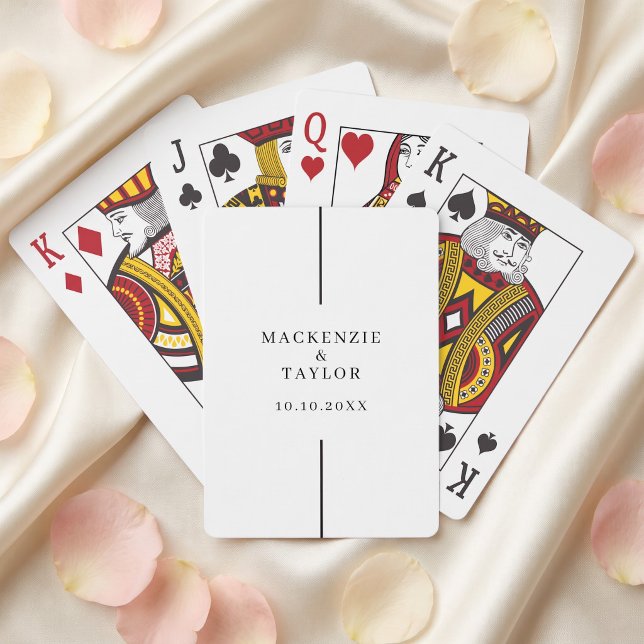 Baralho Casamento Nome Personalizado e Data (Wedding Day Newly Wed Personalized Names and Date Playing Cards by Ricaso. Wedding reception favors)