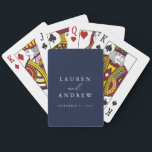 Baralho Casamento Personalizado Azul Marinho e Branco<br><div class="desc">Cartas de jogar azuis marinho lindas. Presente perfeito para os recém-casados em sua vida!</div>