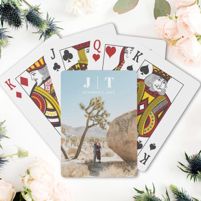 Baralho Casamento Personalizado Favorece Cartões De Jogada (Personalized Wedding Favors Monogram Playing Cards)