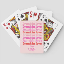 Baralho Casamento Rosa Retro Bêbado de Amor