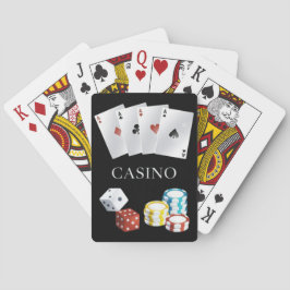 Baralho Casino Ace Dice Poker Chips Jogando Cartões 2