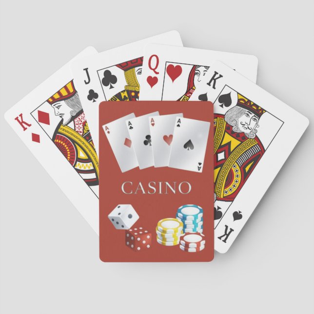 Baralho Casino Ace Dice Poker Chips Jogando Cartões 3 (Verso)