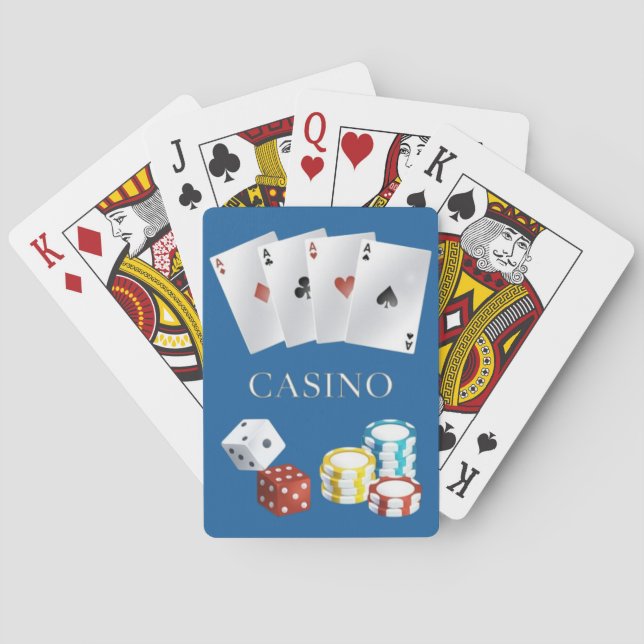 Baralho Casino Ace Dice Poker Chips Jogando Cartões 4 (Verso)