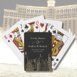Baralho Casino Branco Dourado Preto do Skyline Las Vegas<br><div class="desc">Este jogo de cartas será um favor perfeito para um casino temido de casamento,  aniversário ou cerimônia de renovação de votos</div>