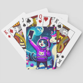 Baralho Cat & Unicorn UFO Selfie: Big Meeting Poker Cards