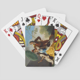 Baralho Cavalheiro segurando parasol para uma dama espanho